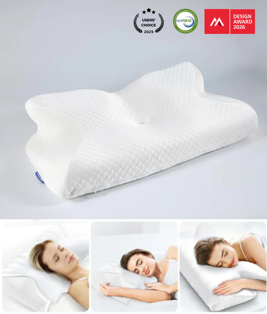 ErgoComfort | Neck Support Pillow with Memory Foam & Ergonomic Design | Ideal for Neck Pain Relief and Travel 0