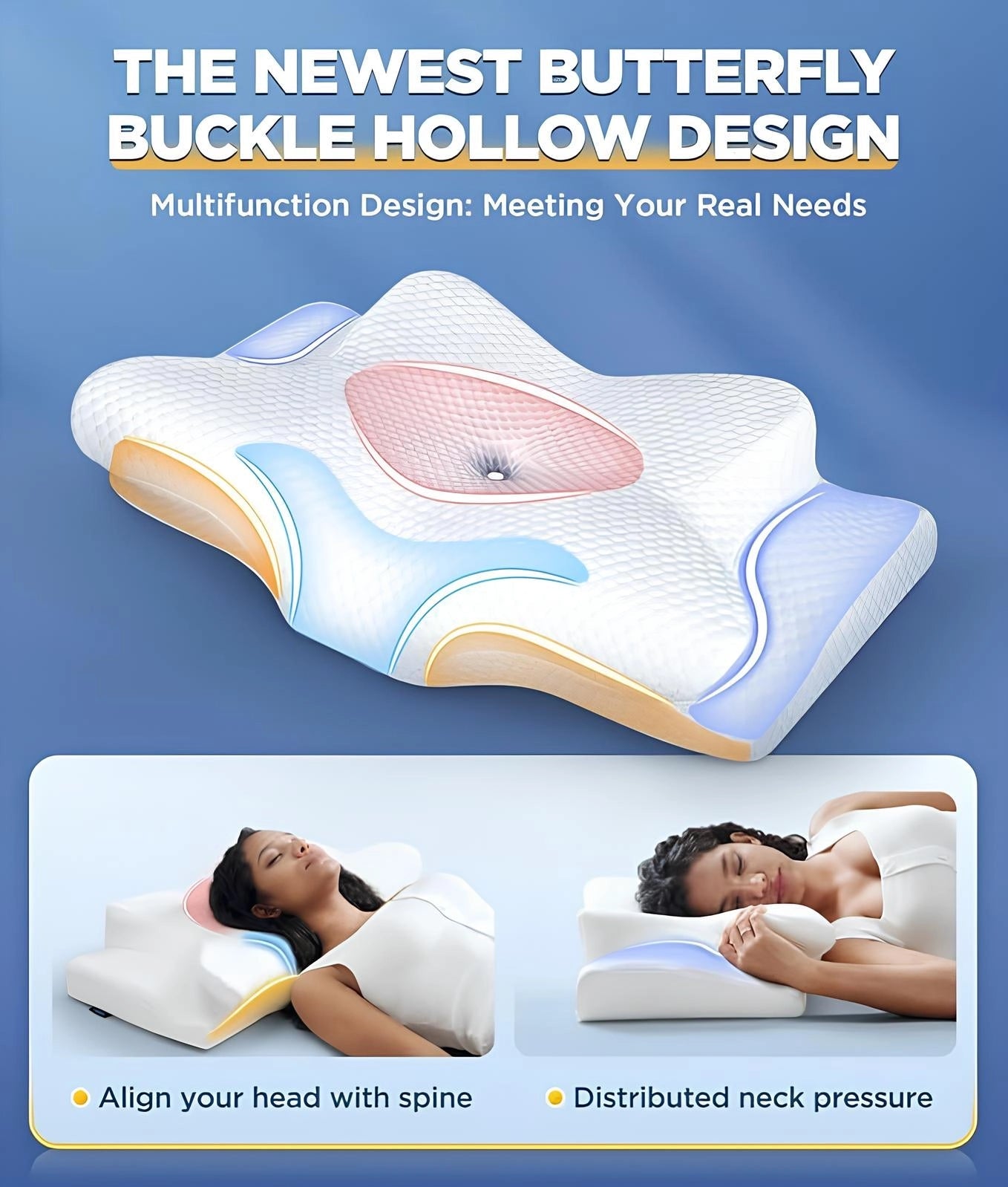 ErgoComfort | Neck Support Pillow with Memory Foam & Ergonomic Design | Ideal for Neck Pain Relief and Travel 1