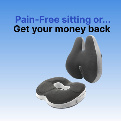Ergonomic Coccyx Seat Cushion with Memory Foam & Washable Cover for Tailbone Relief 1