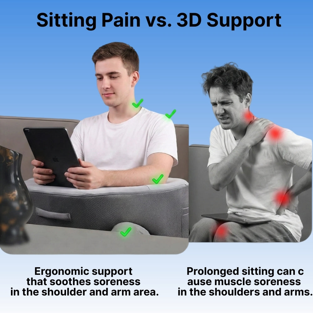 Ergonomic Gaming & Reading Lap Pillow with Armrests | Premium Memory Foam for Ultimate Comfort 2