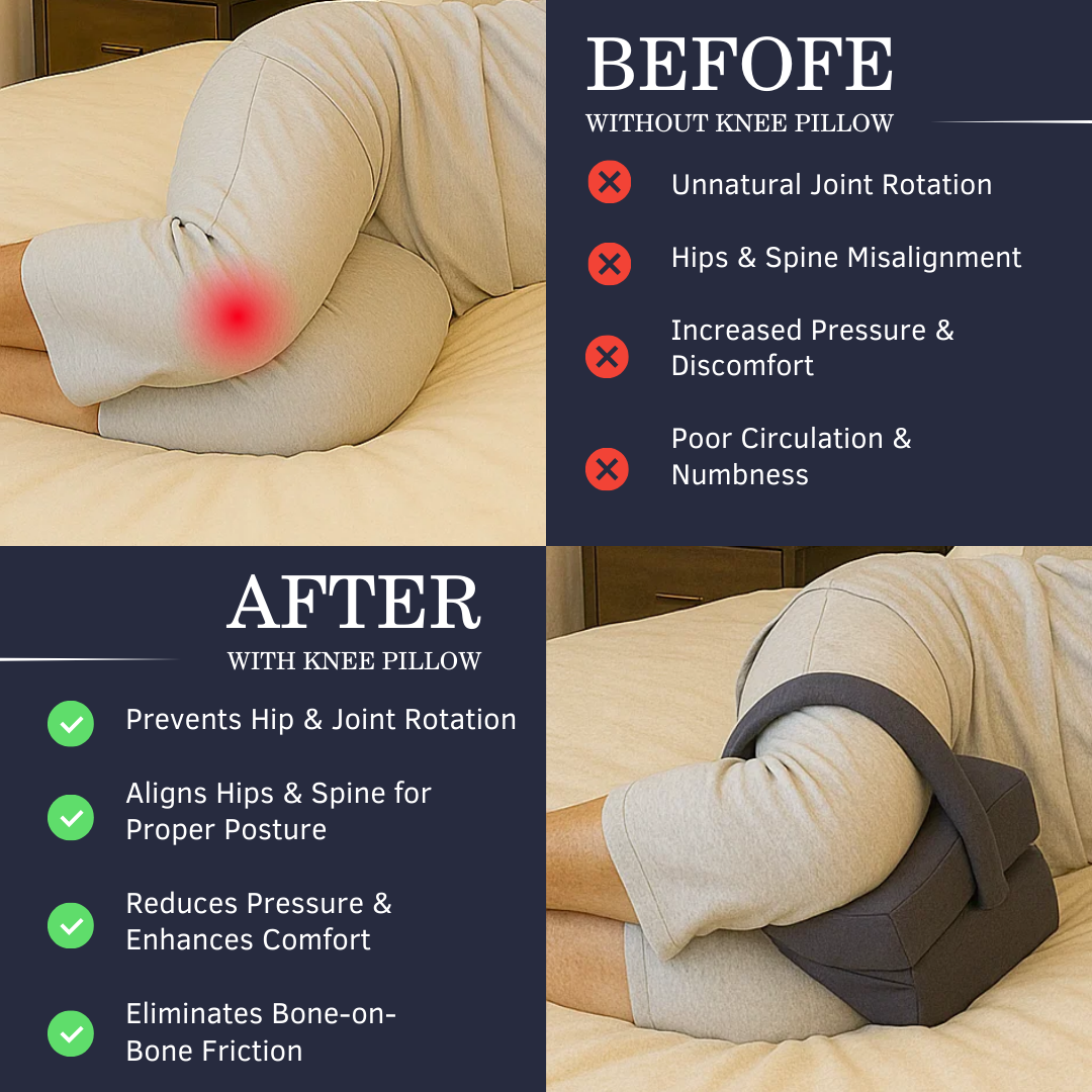 Ergonomic Knee Pillow for Side Sleepers with Memory Foam Design | Pain Relief & Spinal Alignment 2