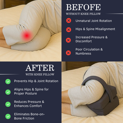 Ergonomic Knee Pillow for Side Sleepers with Memory Foam Design | Pain Relief & Spinal Alignment 2
