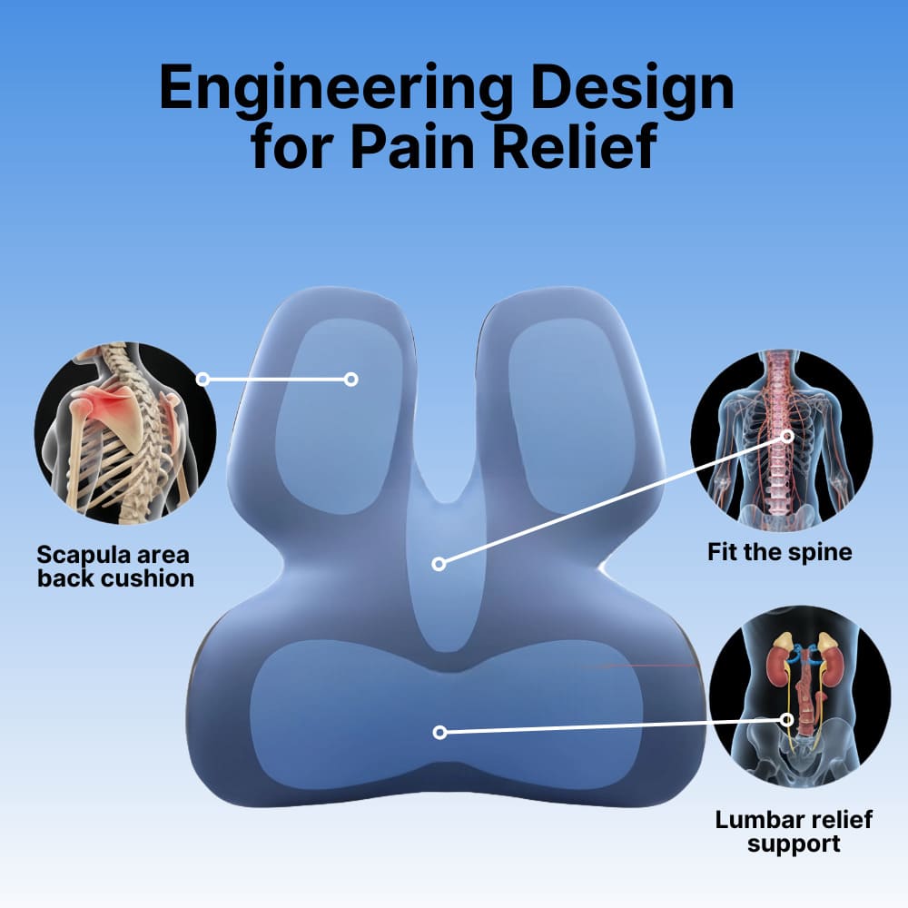 Ergonomic Lumbar Support Pillow with Adjustable Strap | High-Density Foam Cushion for Back Pain Relief 4