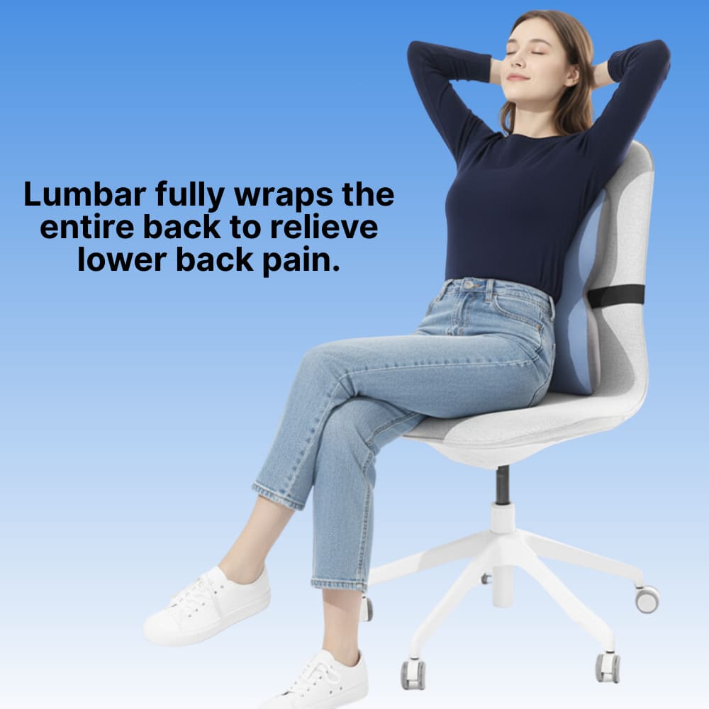 Ergonomic Lumbar Support Pillow with Adjustable Strap | High-Density Foam Cushion for Back Pain Relief 5