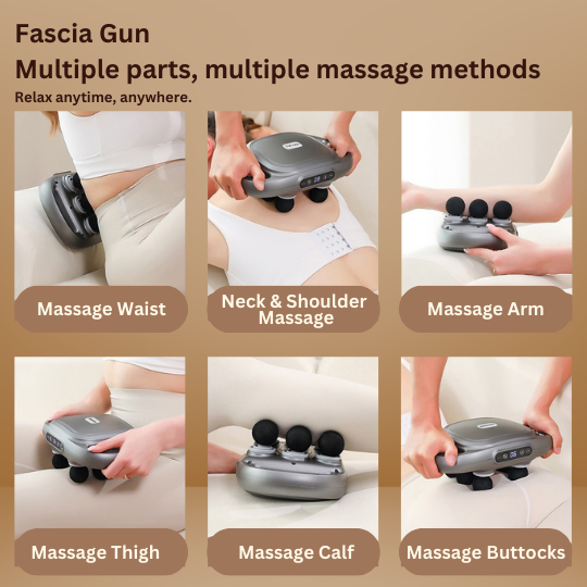 Fascia Series | Massage Gun with Six Interchangeable Heads | Adjustable Speeds for Deep Tissue Muscle Relief 7