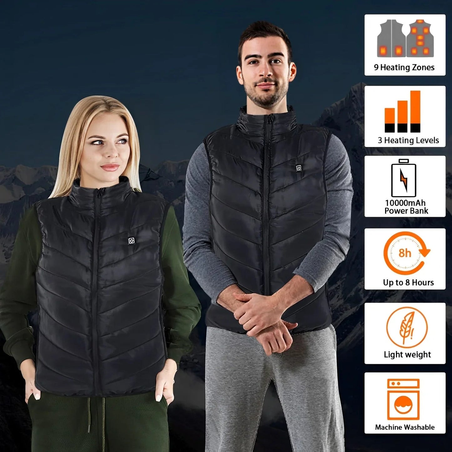 Innovative | Heated Vest with 9 Heating Zones | Lightweight Comfort for All-Day Warmth 3