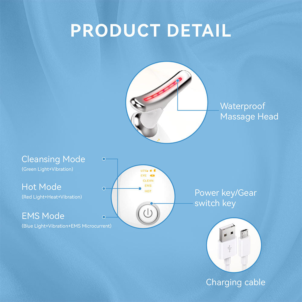 LED Light Therapy Face Massager with Multi-Color Modes for Youthful Skin 5