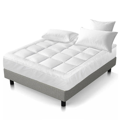 Luxury Mattress Topper | Cooling Pillowtop with 1000GSM Microfibre Filling | Mattress Topper Queen for Enhanced Sleep Comfort 0