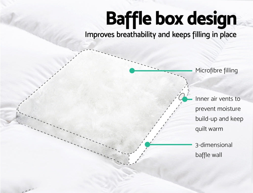 Luxury Mattress Topper | Cooling Pillowtop with 1000GSM Microfibre Filling | Mattress Topper Queen for Enhanced Sleep Comfort 3