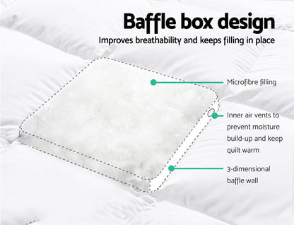 Luxury Mattress Topper | Cooling Pillowtop with 1000GSM Microfibre Filling | Mattress Topper Queen for Enhanced Sleep Comfort 3