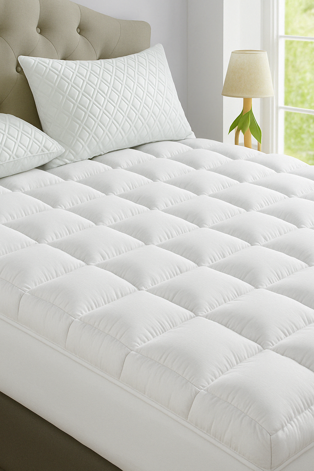 Luxury Mattress Topper | Cooling Pillowtop with 1000GSM Microfibre Filling | Mattress Topper Queen for Enhanced Sleep Comfort 6