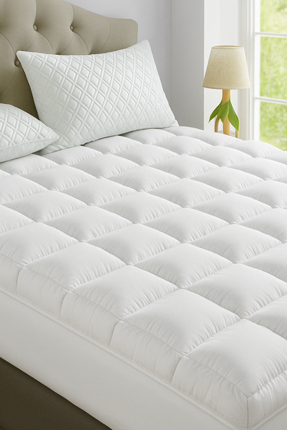 Luxury Mattress Topper | Cooling Pillowtop with 1000GSM Microfibre Filling | Mattress Topper Queen for Enhanced Sleep Comfort 6