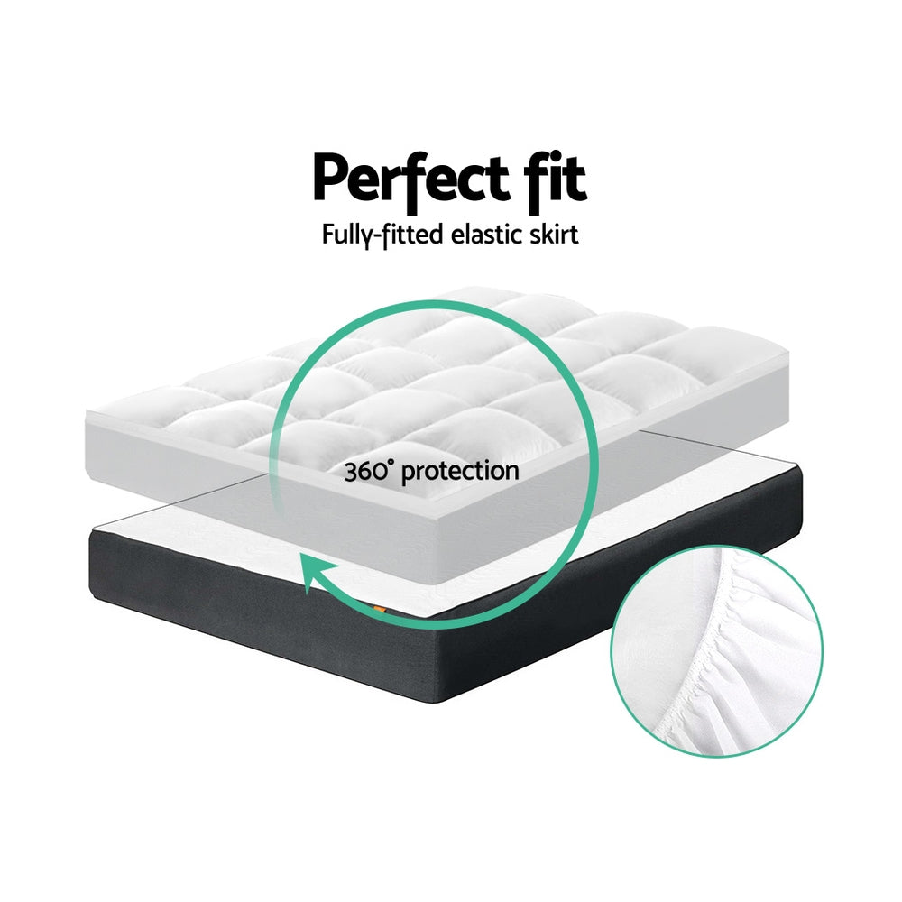 Luxury Mattress Topper | Cooling Pillowtop with 1000GSM Microfibre Filling | Mattress Topper Queen for Enhanced Sleep Comfort 7