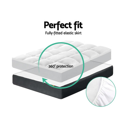 Luxury Mattress Topper | Cooling Pillowtop with 1000GSM Microfibre Filling | Mattress Topper Queen for Enhanced Sleep Comfort 7