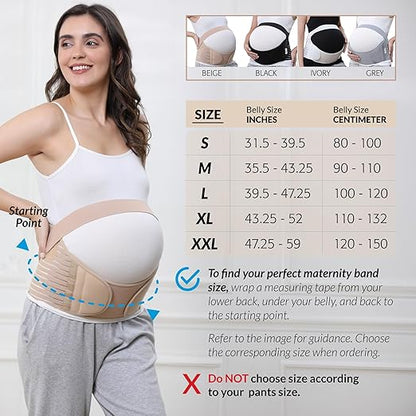 Maternity Support Band | Pregnancy Belly Band for Comfort & Pain Relief | Adjustable Sizes for Expecting Mothers 2