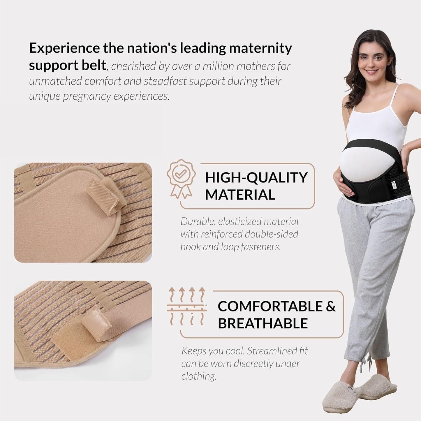 Maternity Support Band | Pregnancy Belly Band for Comfort & Pain Relief | Adjustable Sizes for Expecting Mothers 4
