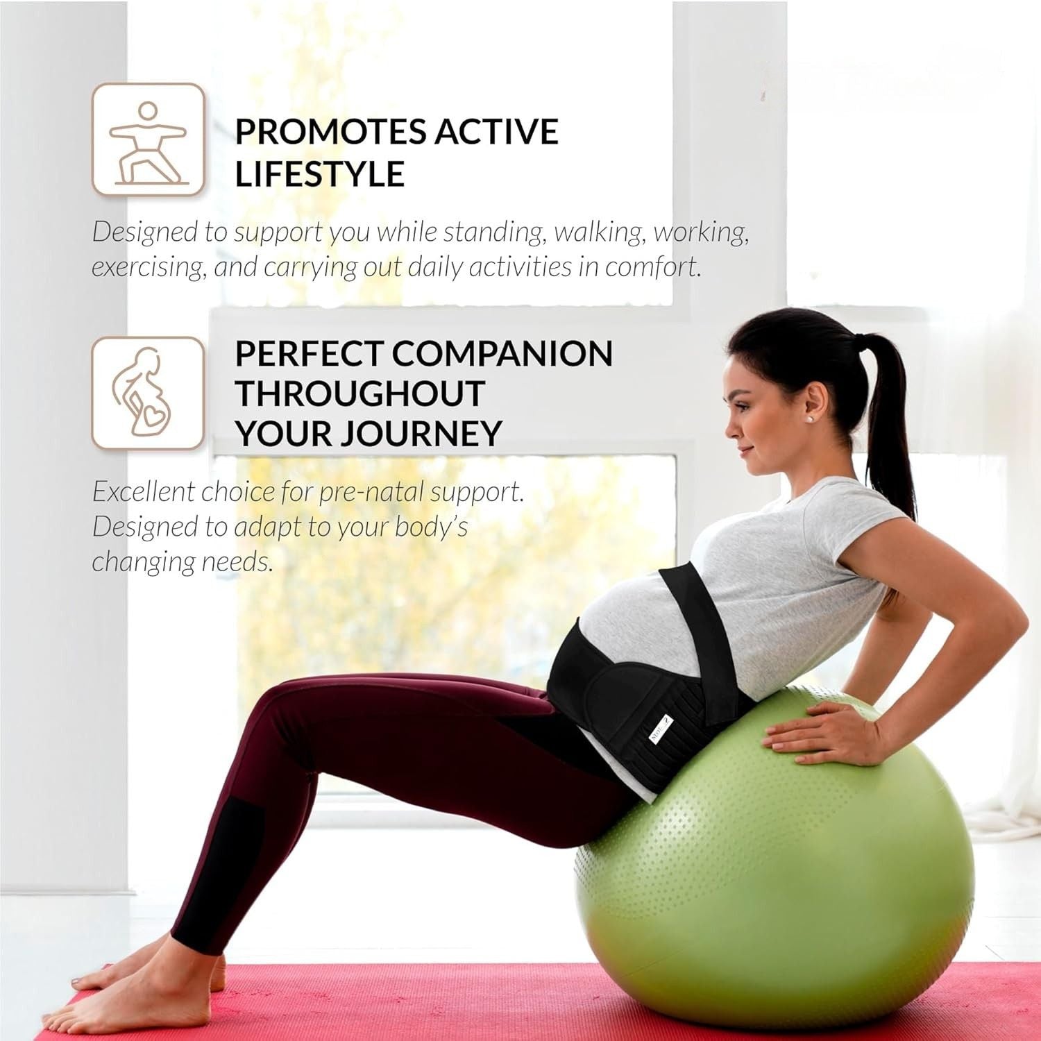 Maternity Support Band | Pregnancy Belly Band for Comfort & Pain Relief | Adjustable Sizes for Expecting Mothers 5
