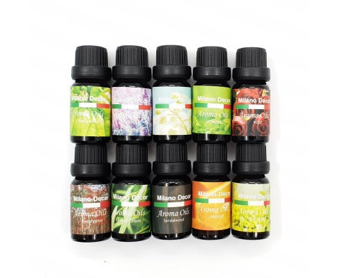 Milano Decor | Essential Oils Set with Tea Tree & Peppermint Oils | Aroma Diffuser Compatible for Relaxation and Clarity 0