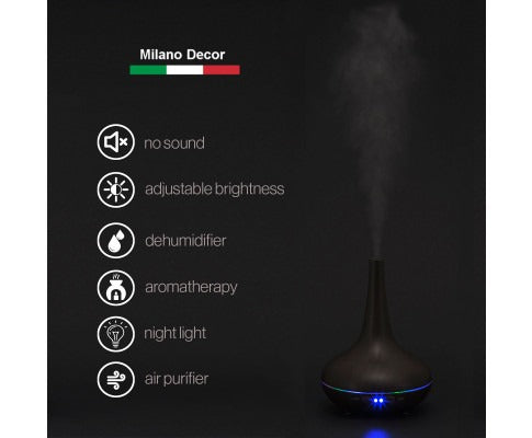 Milano | Essential Oil Diffuser with Ultrasonic Technology & LED Lights | Sleek Design for Aromatherapy and Relaxation 3