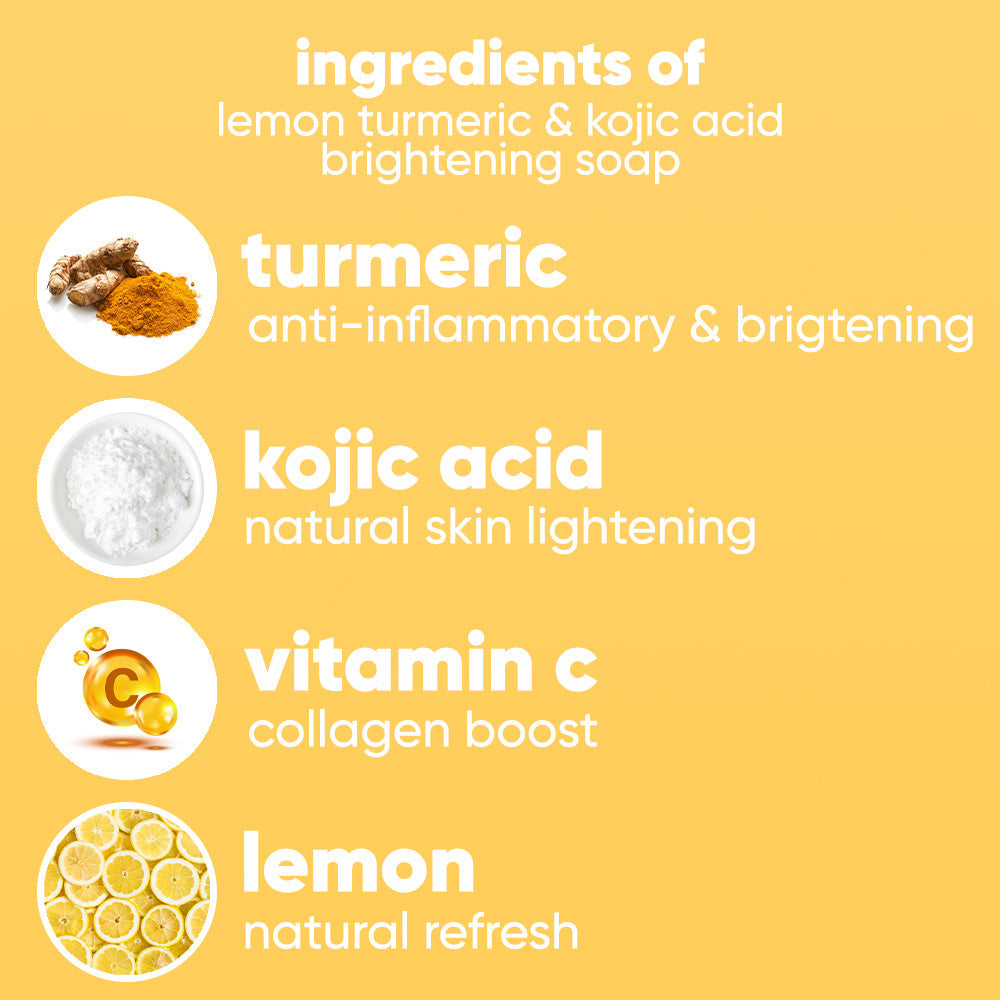 Natural Glow | Lemon Turmeric Kojic Acid Soap with Brightening Ingredients | Gentle Formula for Radiant Skin 5