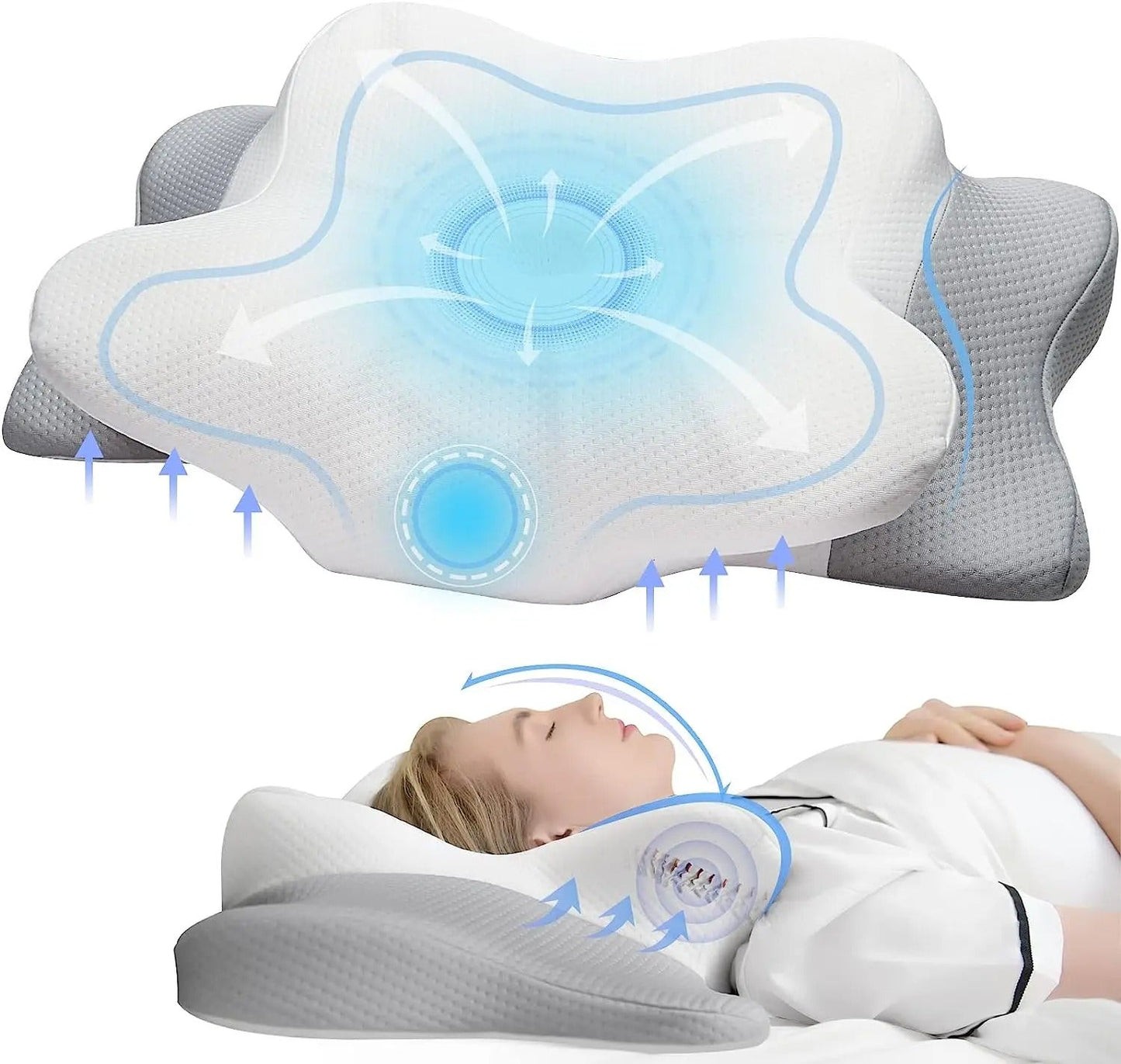 Odourless Orthopedic Pillow with Ergonomic Design & Dual-Height Support for Neck Pain Relief 0