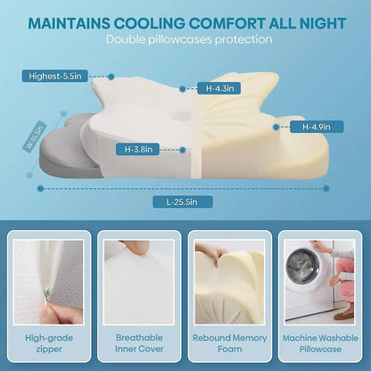 Odourless Orthopedic Pillow with Ergonomic Design & Dual-Height Support for Neck Pain Relief 2