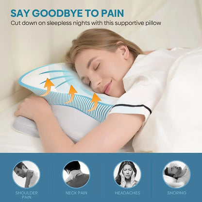 Odourless Orthopedic Pillow with Ergonomic Design & Dual-Height Support for Neck Pain Relief 3