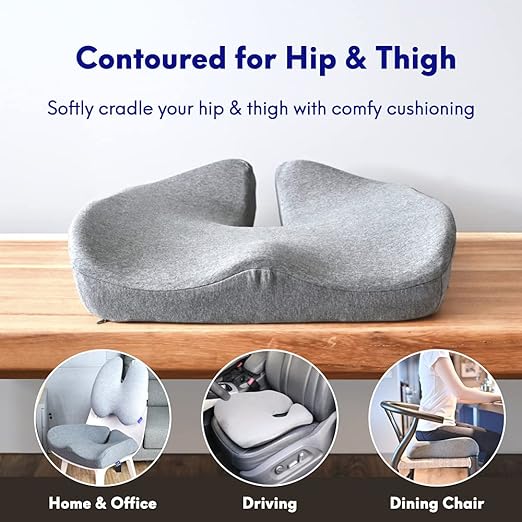 Orthopaedic Seat Cushion | Memory Foam with Breathable Cover | Ergonomic Support for All-Day Comfort 5