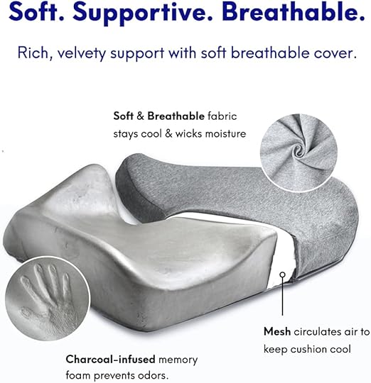 Orthopaedic Seat Cushion | Memory Foam with Breathable Cover | Ergonomic Support for All-Day Comfort 6