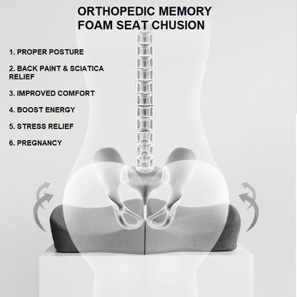 Orthopaedic Seat Cushion | Memory Foam with Breathable Cover | Ergonomic Support for All-Day Comfort 8