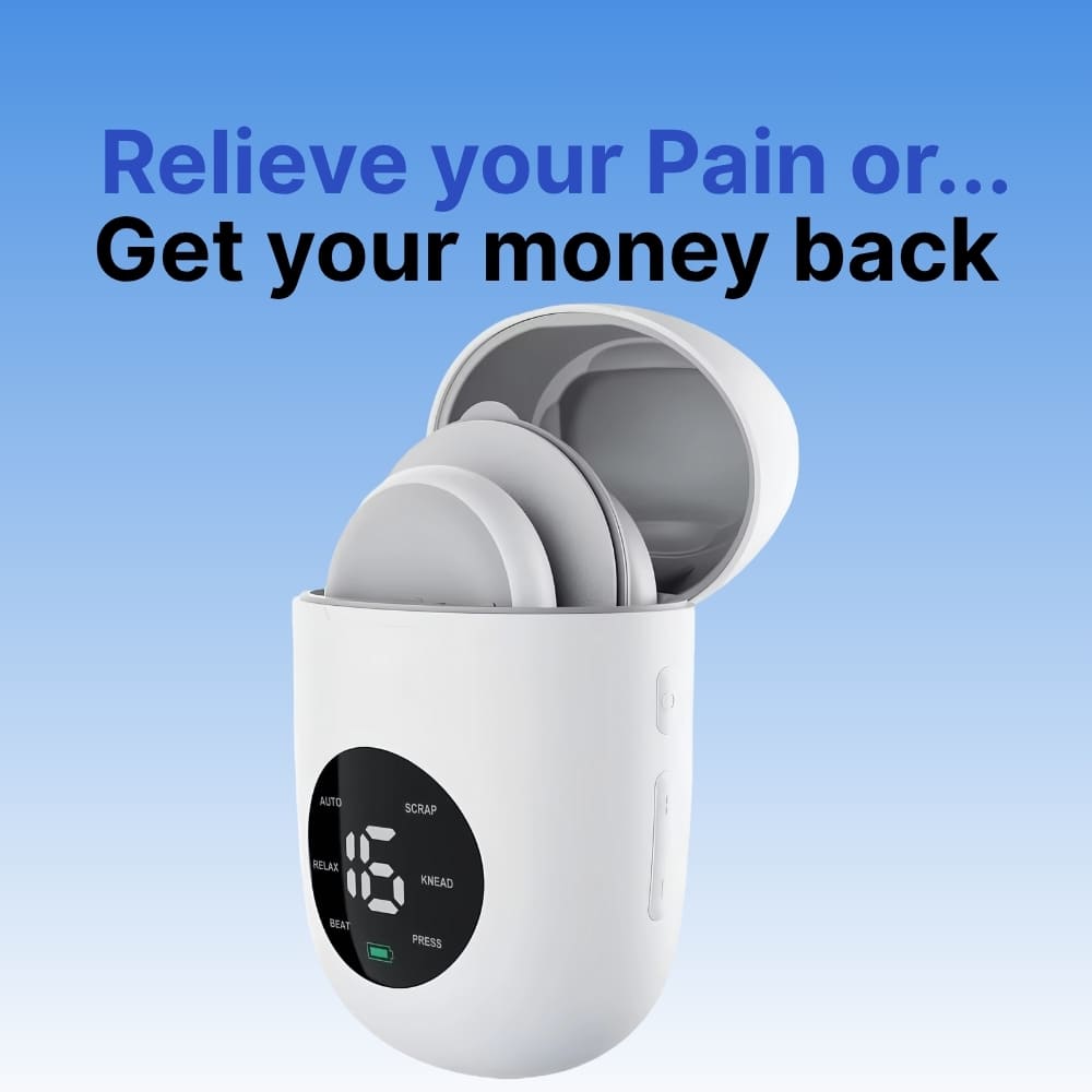 Portable Muscle Stimulator | Wireless TENS Machine with LCD Display & Charging Case for Effective Pain Relief 0