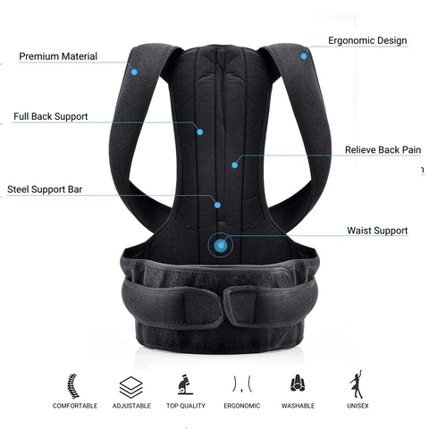 Posture Corrector Pro | Adjustable Back Support Brace with Breathable Padding | Comfort and Pain Relief for Improved Posture 3