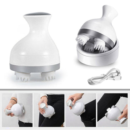 Rechargeable Scalp Massager for Hair Growth with 4 Rotating Heads | Portable Design for Relaxation and Pain Relief 3