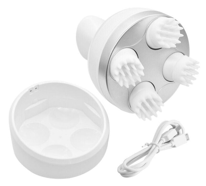 Rechargeable Scalp Massager for Hair Growth with 4 Rotating Heads | Portable Design for Relaxation and Pain Relief 5