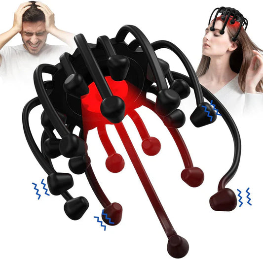 Relaxation Haven | Electric Scalp Massager with 5 Modes & Bluetooth Music | Portable Design for Stress Relief 0