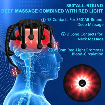 Relaxation Haven | Electric Scalp Massager with 5 Modes & Bluetooth Music | Portable Design for Stress Relief 3