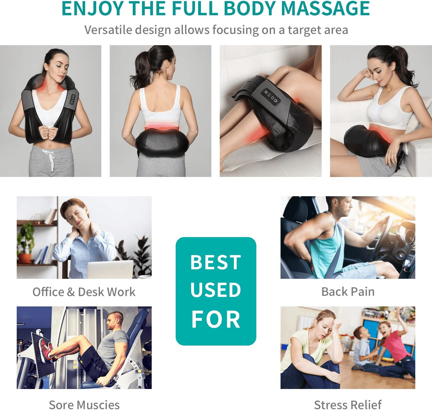 Relaxation Oasis | Neck and Shoulder Massager with Deep Heat Shiatsu | Portable Design for Ultimate Muscle Relief 7