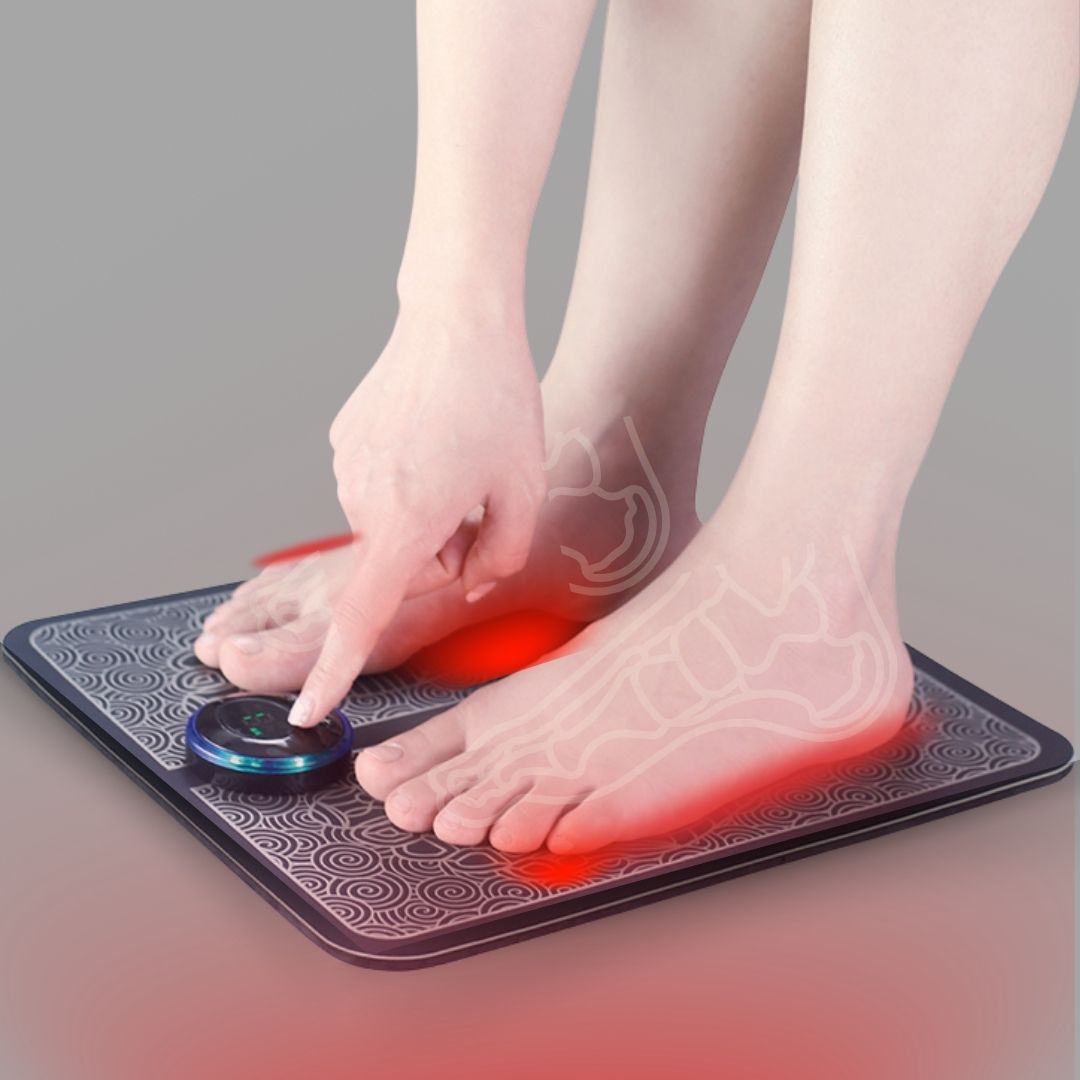 Revitalizing EMS Foot Massager Mat with Custom Intensity Settings for Pain Relief 0