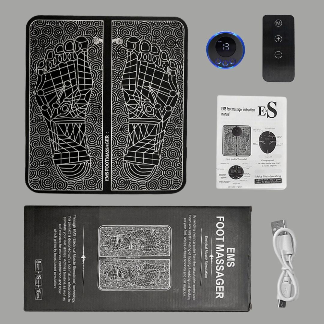 Revitalizing EMS Foot Massager Mat with Custom Intensity Settings for Pain Relief 6