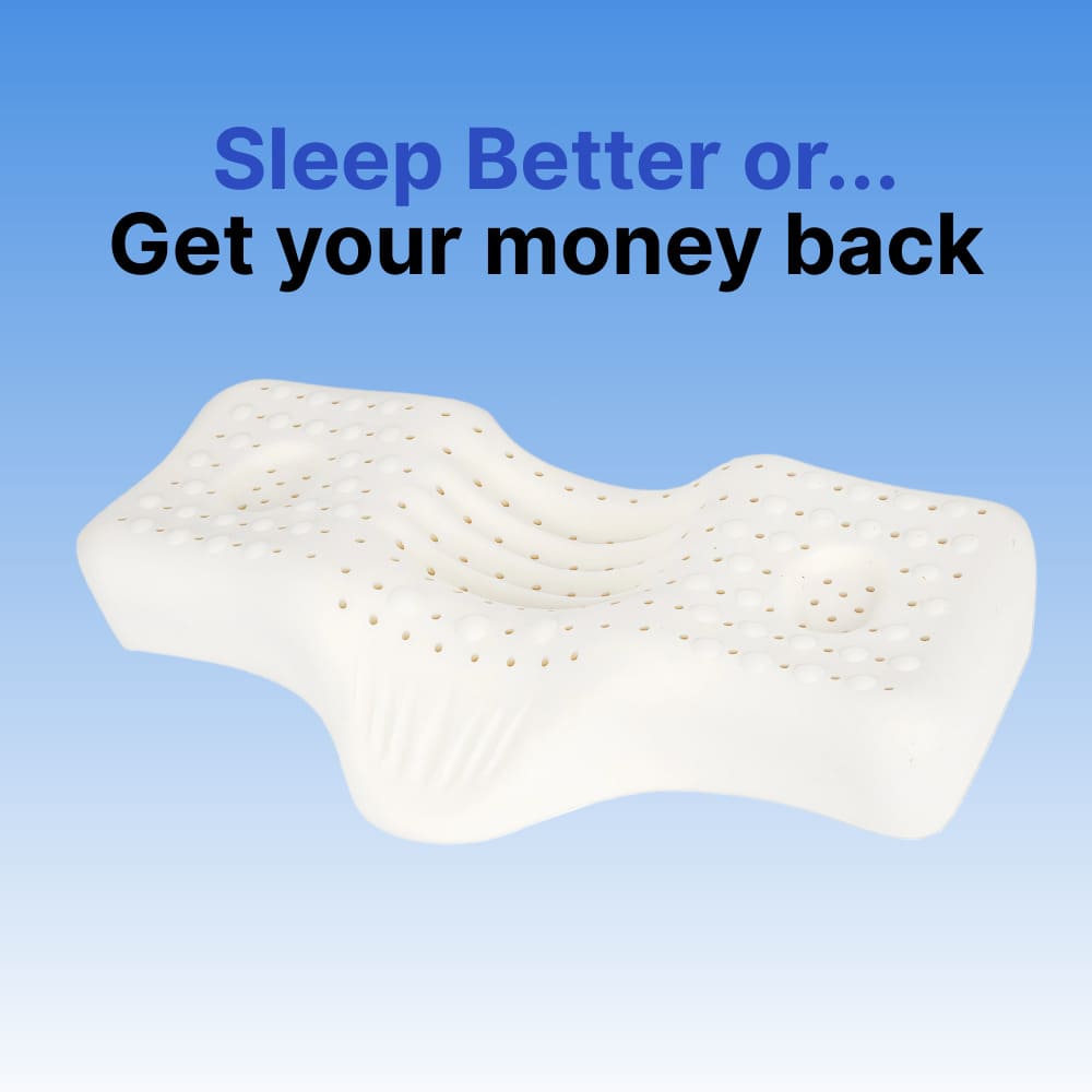 Shaped Natural Latex Neck Pillow with Breathable Design for Neck Pain Relief 0