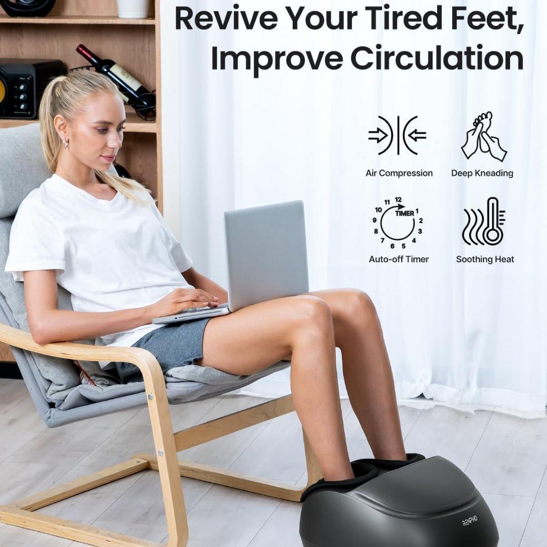 Shiatsu Foot Massager Machine with Air Compression & Infrared Heat | Adjustable Intensity for Ultimate Relaxation 1