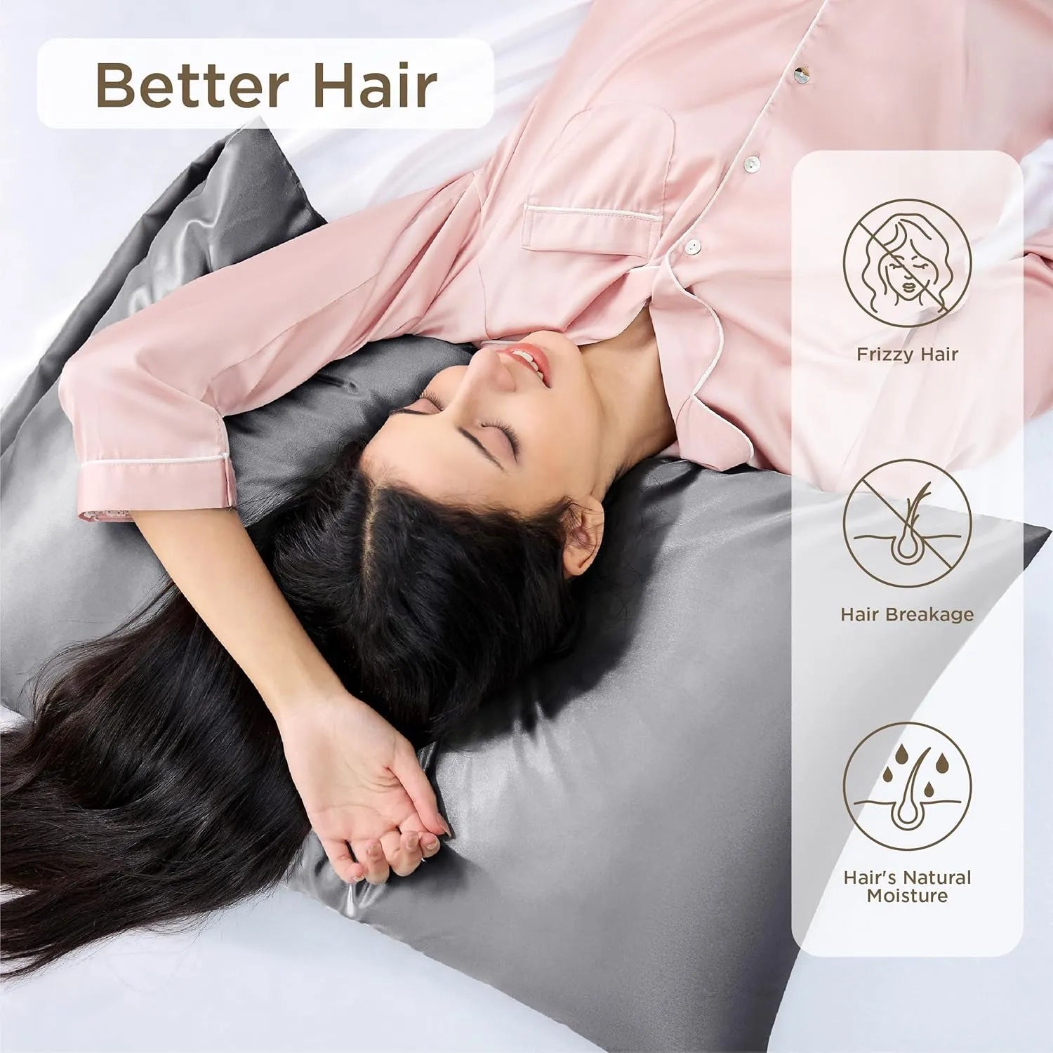 Silk Pillowcase Set | Mulberry Silk Pillow Cases for Hair & Skin Care 1