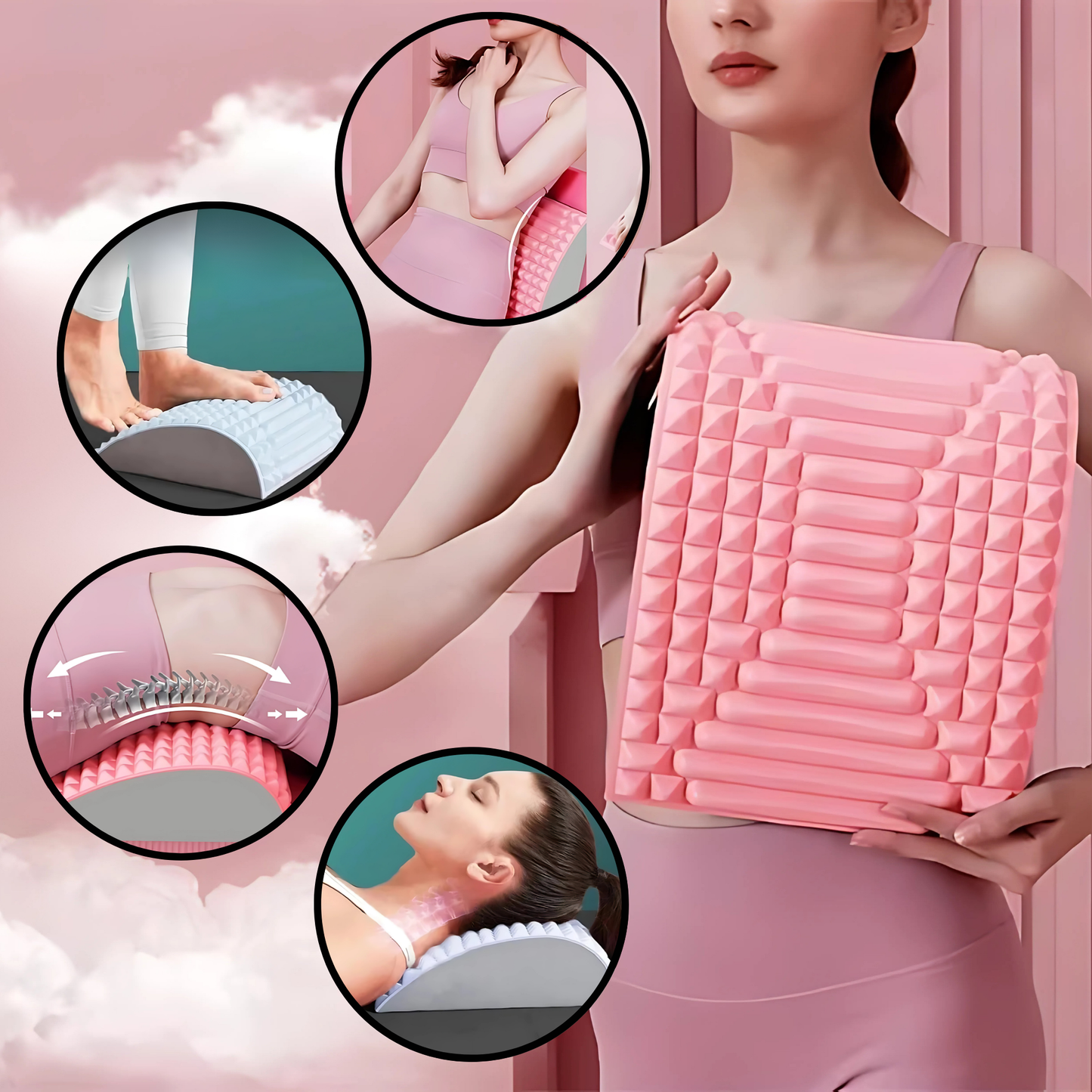 Spinal Relief | Back Stretcher for Lower & Upper Back with 3-Level Adjustable Arch | Portable Tool for Pain Relief and Posture Support 2