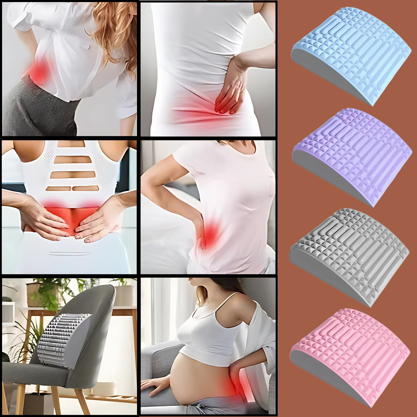 Spinal Relief | Back Stretcher for Lower & Upper Back with 3-Level Adjustable Arch | Portable Tool for Pain Relief and Posture Support 3