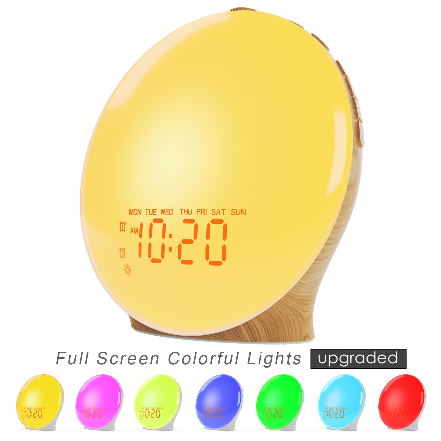 Sunrise Alarm Clock | Light Alarm Clock with Dual Alarms & FM Radio | Colorful Night Light for Gentle Mornings 2