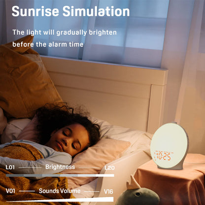 Sunrise Alarm Clock | Light Alarm Clock with Dual Alarms & FM Radio | Colorful Night Light for Gentle Mornings 3
