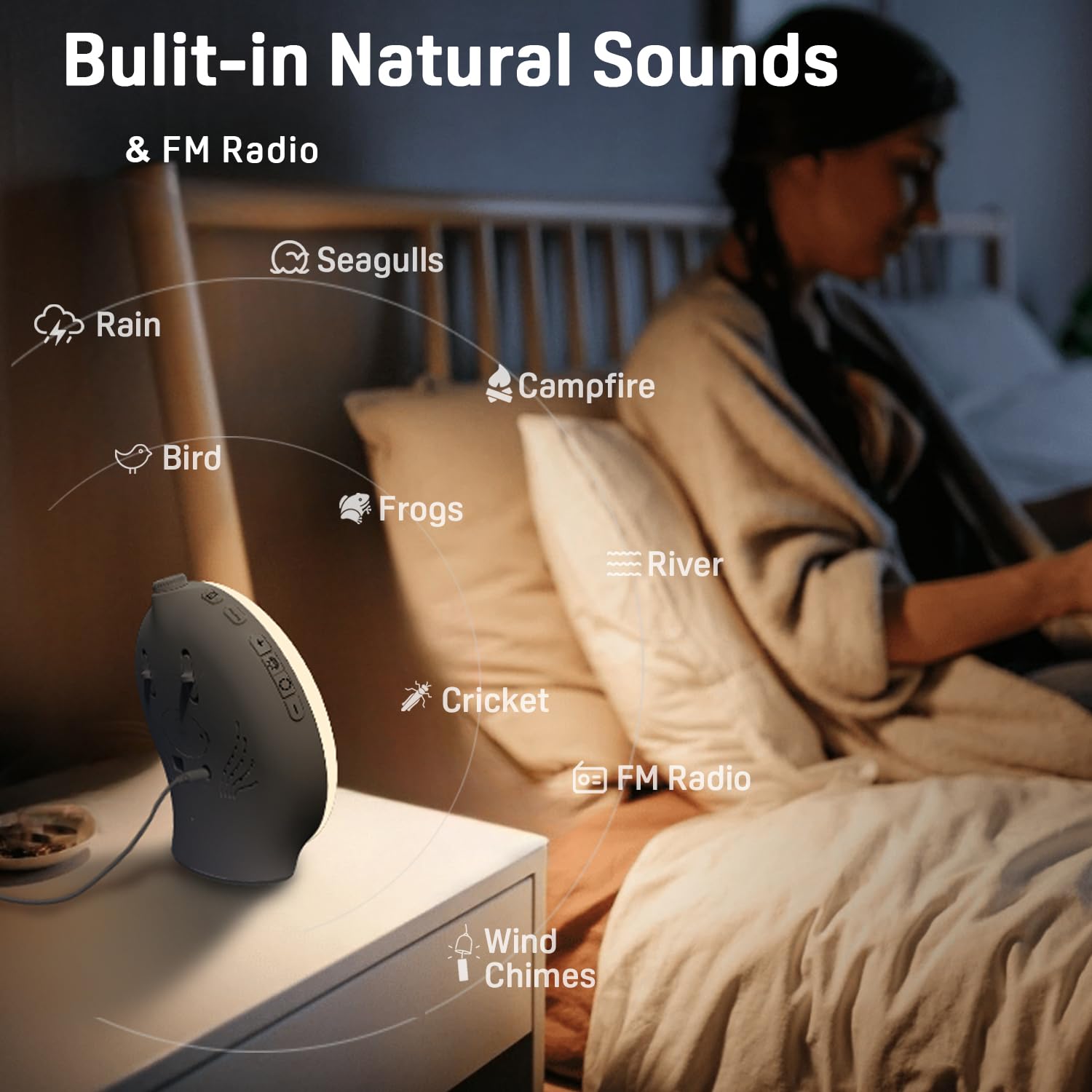 Sunrise Alarm Clock | Light Alarm Clock with Dual Alarms & FM Radio | Colorful Night Light for Gentle Mornings 4