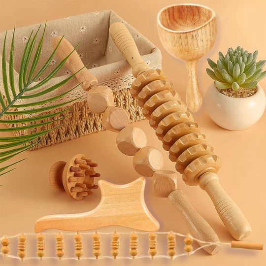 Therapeutic Wood Massage Tool Set | 6-Piece Collection with Ergonomic Design | Versatile Tools for Muscle Relief 1