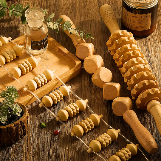 Therapeutic Wood Massage Tool Set | 6-Piece Collection with Ergonomic Design | Versatile Tools for Muscle Relief 2