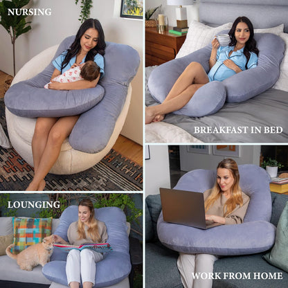 U-Shaped Pregnancy Pillow for Full Body Support with Removable Cover | Ideal Maternity Comfort for Better Sleep 2